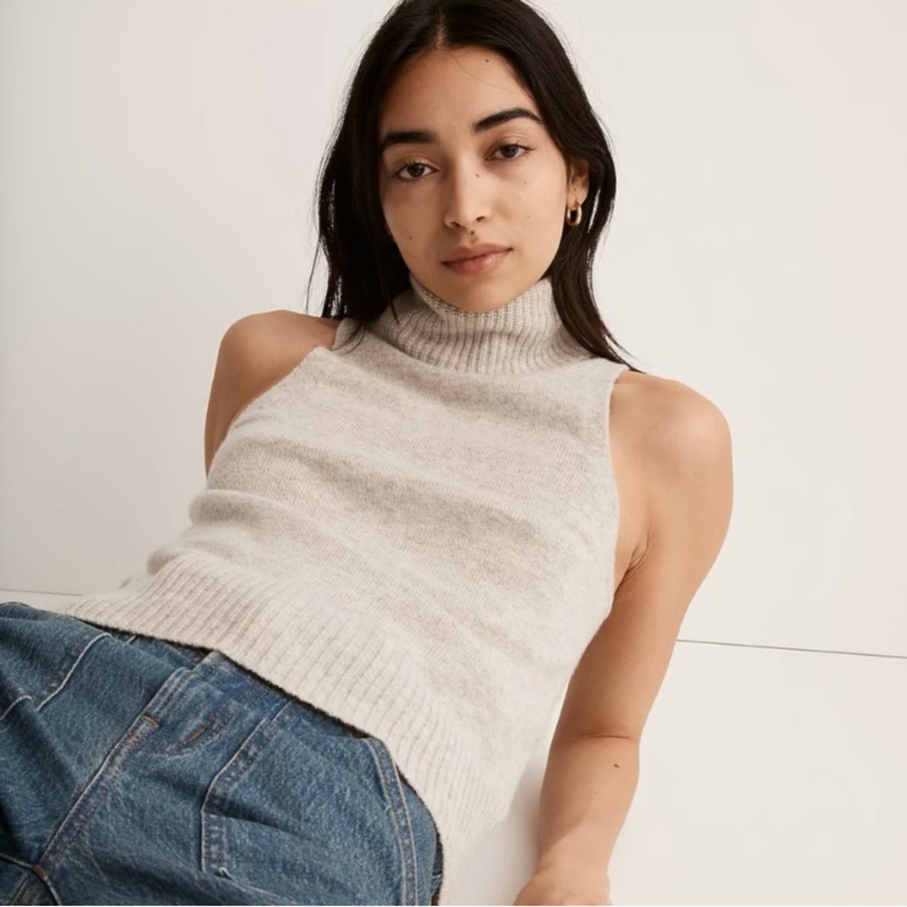 NWOT madewell hallowell turtleneck sweater tank heather cloud